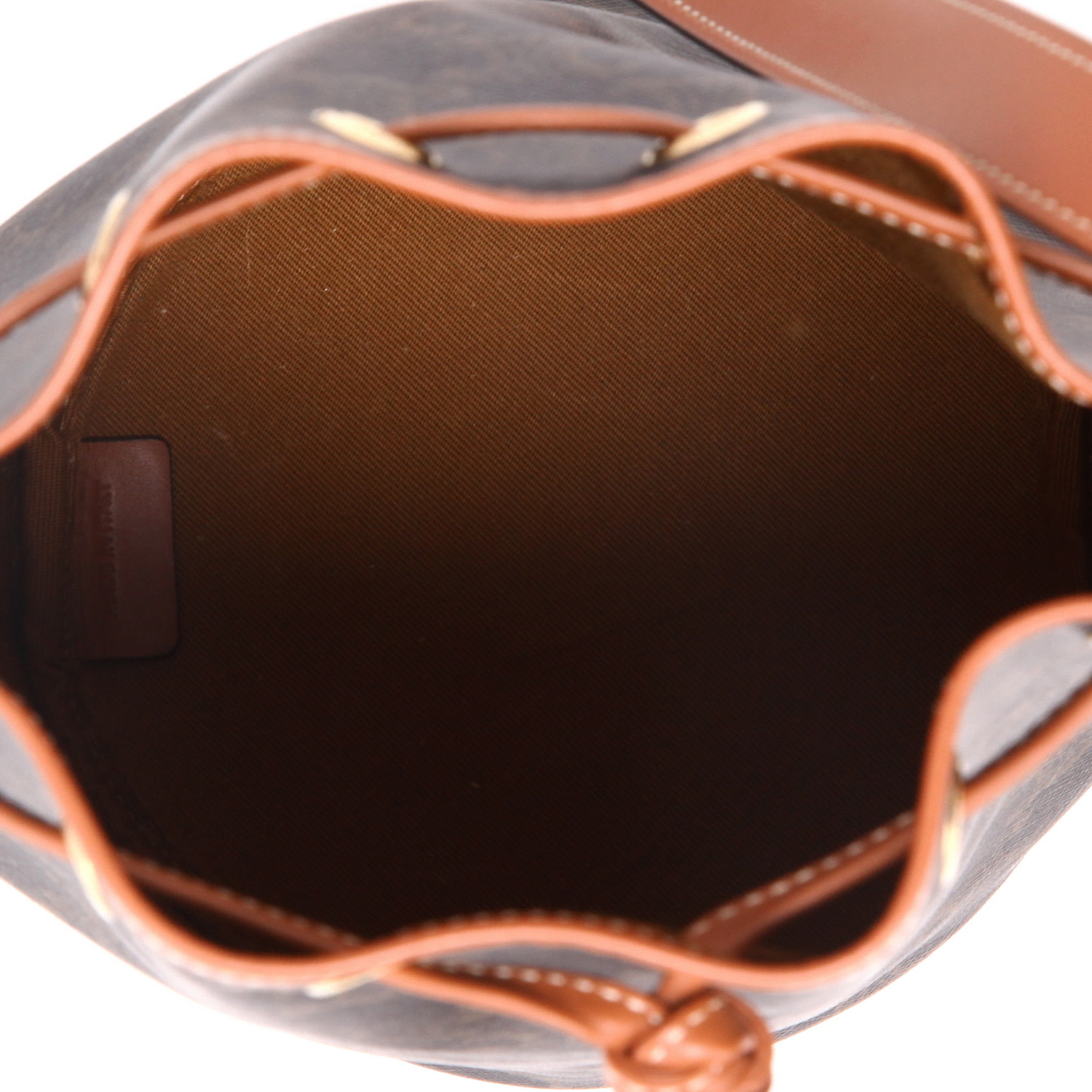 Borsa a tracolla Celine  Seau in tela "Triomphe" e pelle marrone - Detail D3