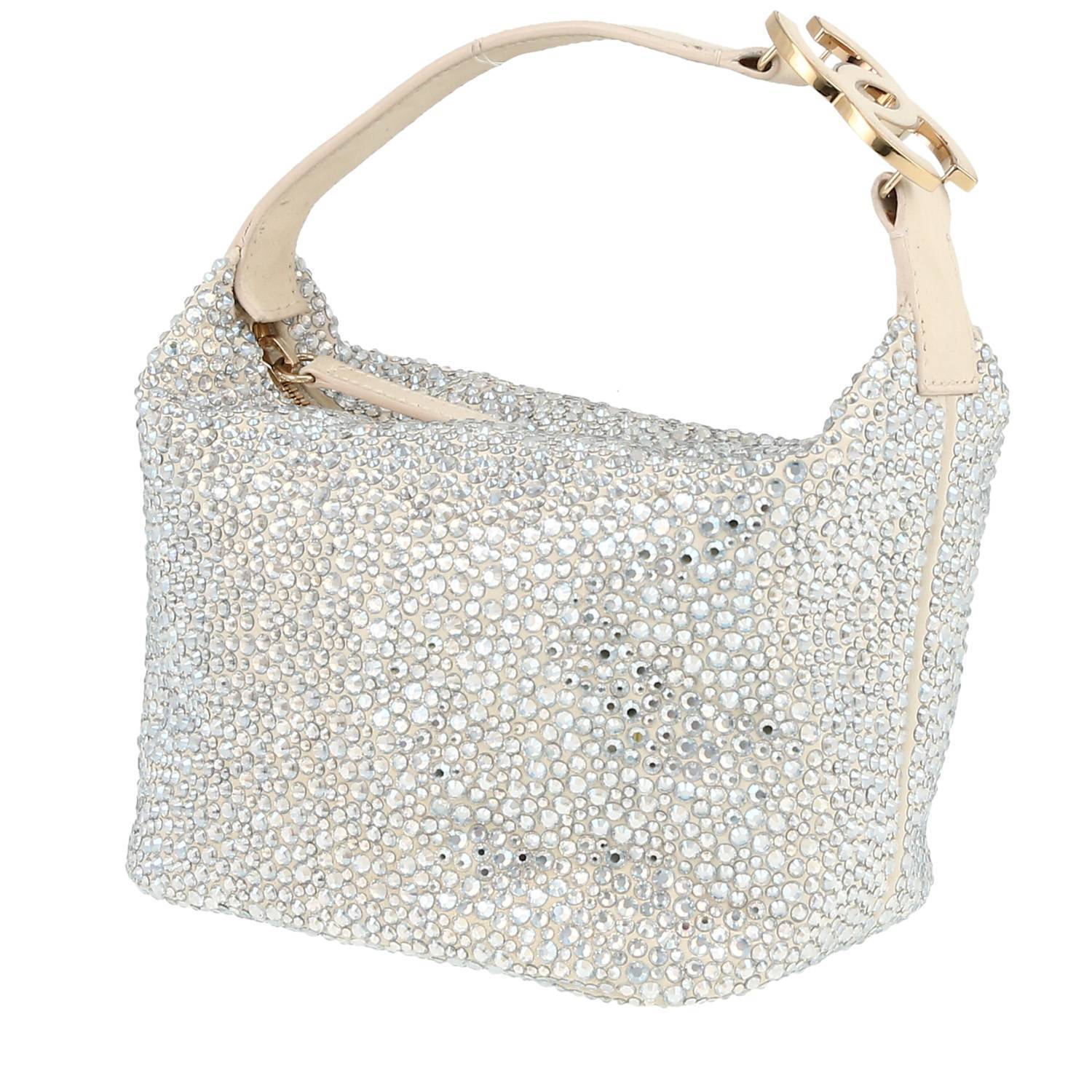 Handbag In Strass And Canvas