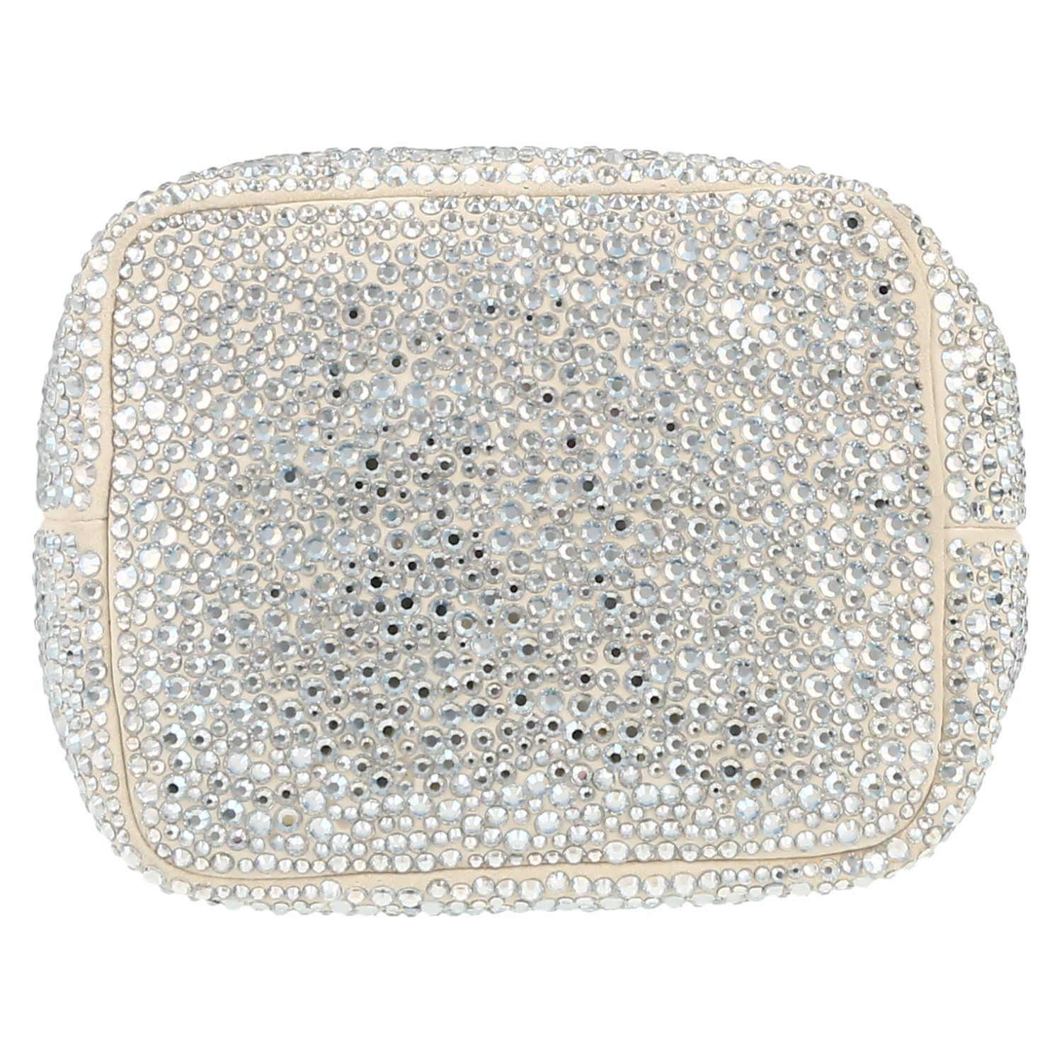 Chanel   handbag  in white strass  and beige canvas - Detail D1