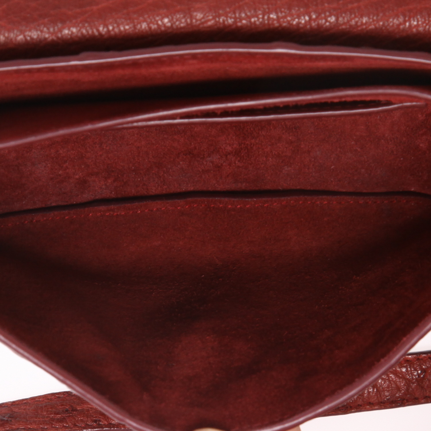 Borsa a tracolla Saint Laurent  Kaia modello piccolo  in struzzo bordeaux - Detail D3