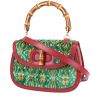 Borsa a tracolla Gucci  Bamboo in velluto verde e pelle rossa - 00pp thumbnail