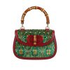 Borsa a tracolla Gucci  Bamboo in velluto verde e pelle rossa - 360 thumbnail