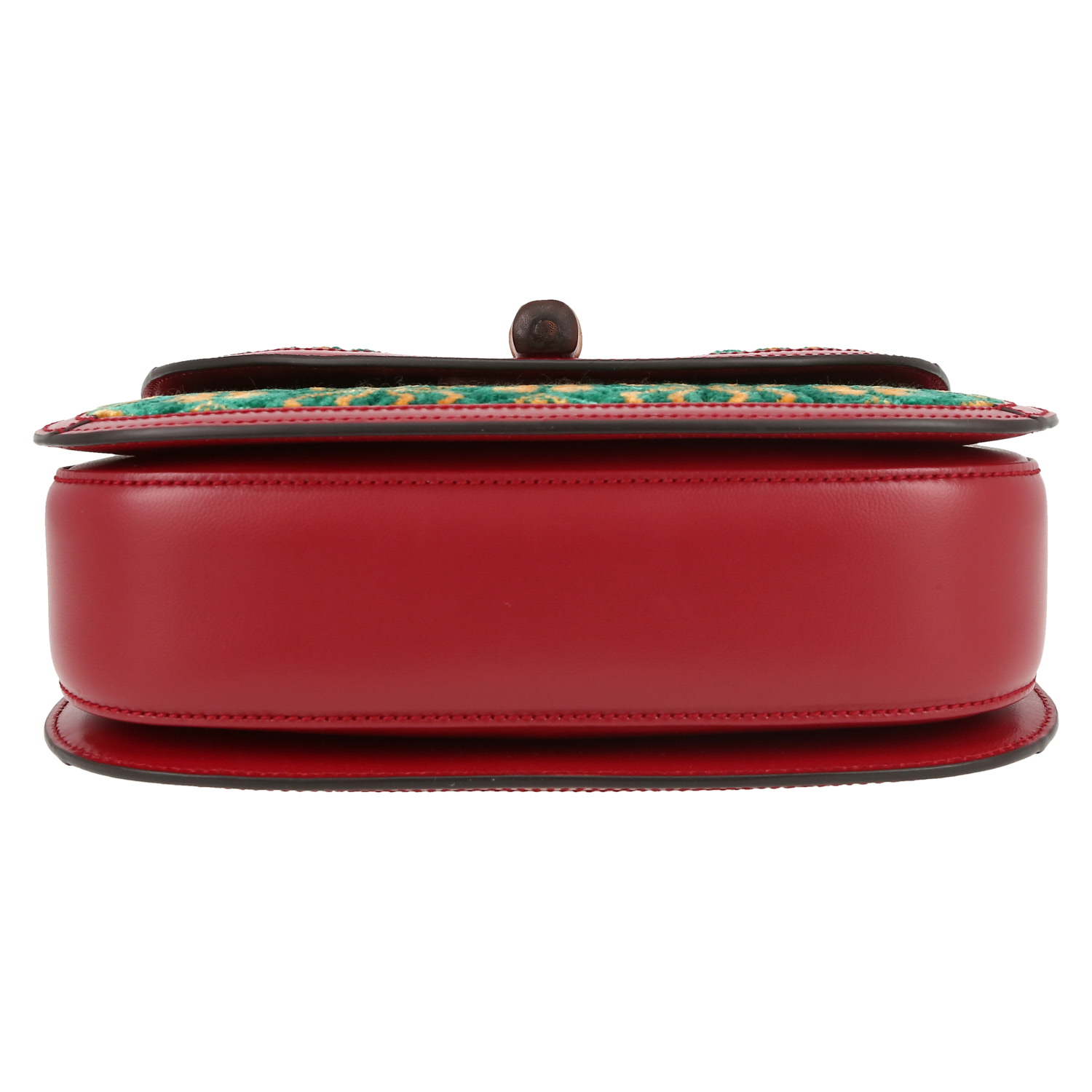 Bolso bandolera Gucci  Bamboo en terciopelo verde y cuero rojo - Detail D1