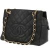 Chanel   small model  handbag  in black quilted grained leather - 00pp thumbnail