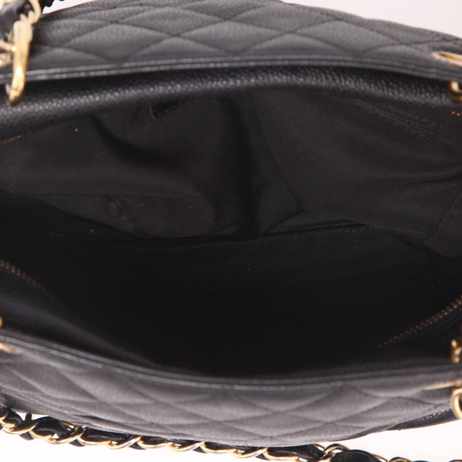 Chanel   small model  handbag  in black quilted grained leather - Detail D3
