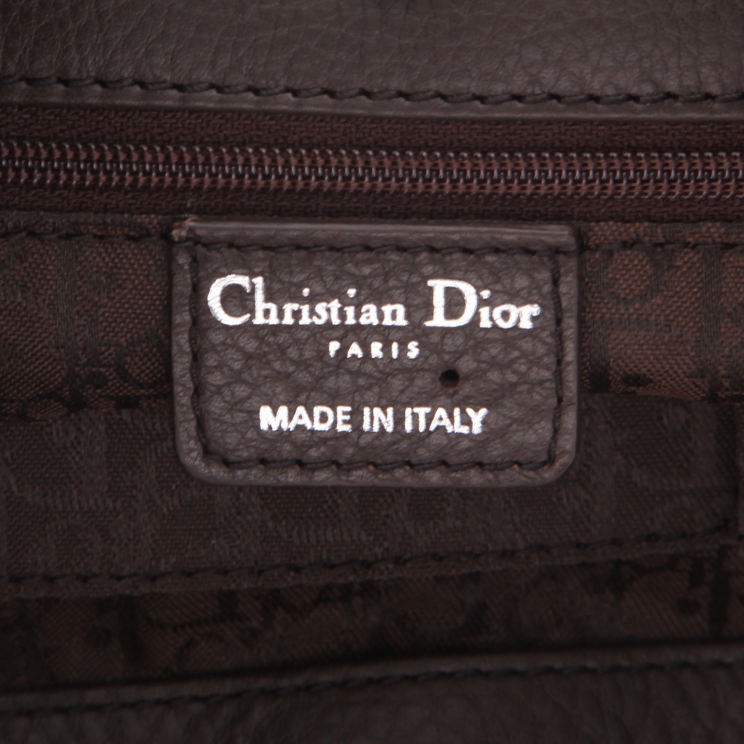 Borsa Dior   in pelle martellata marrone - Detail D2