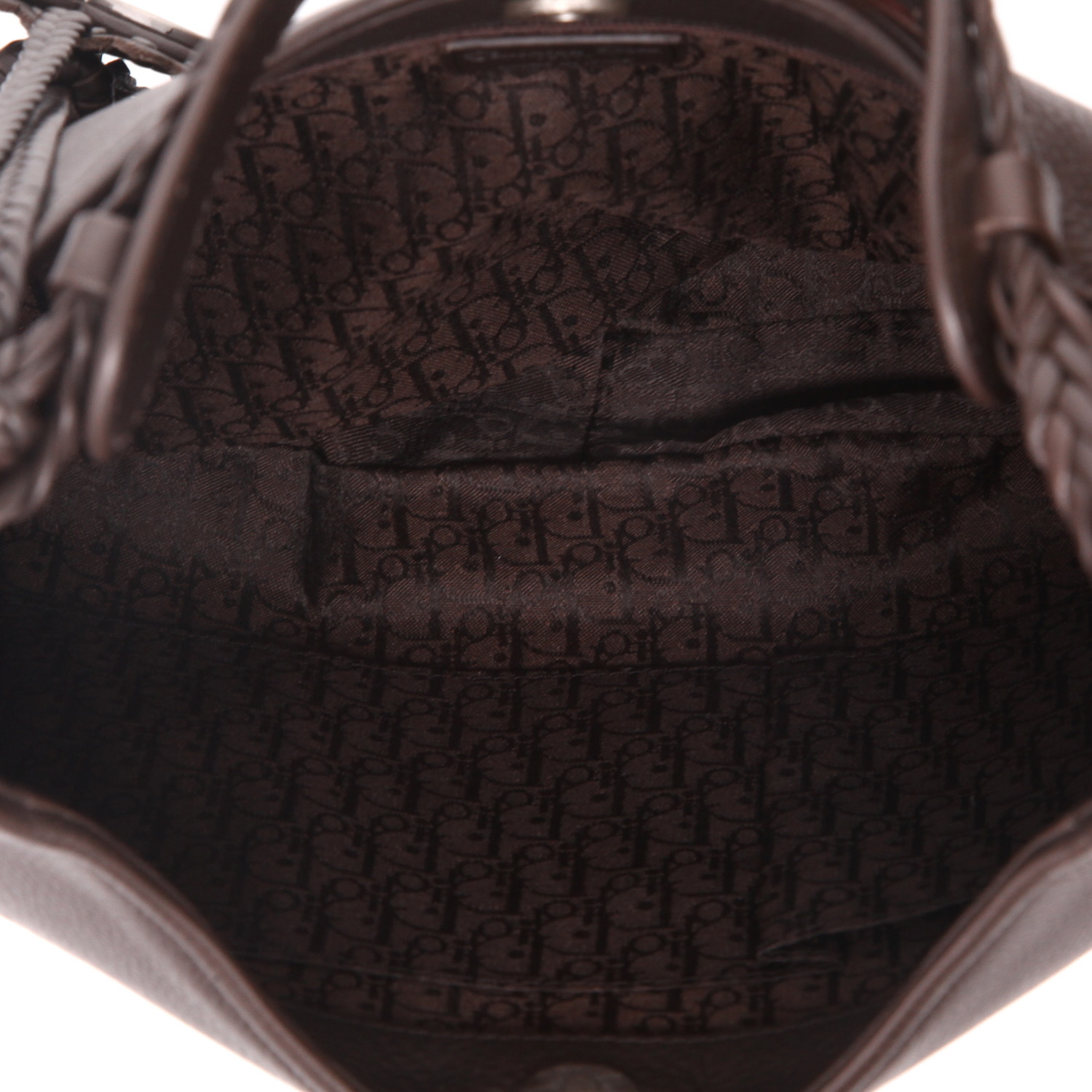 Borsa Dior   in pelle martellata marrone - Detail D3