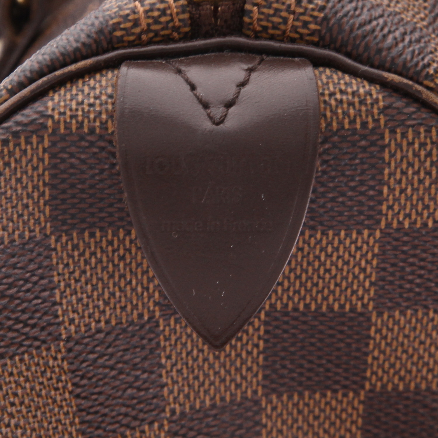 Bolso de mano Louis Vuitton  Speedy 30 en lona a cuadros ébano y cuero marrón - Detail D2