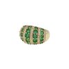 Vintage  boule ring in yellow gold, emerald and diamonds - 00pp thumbnail
