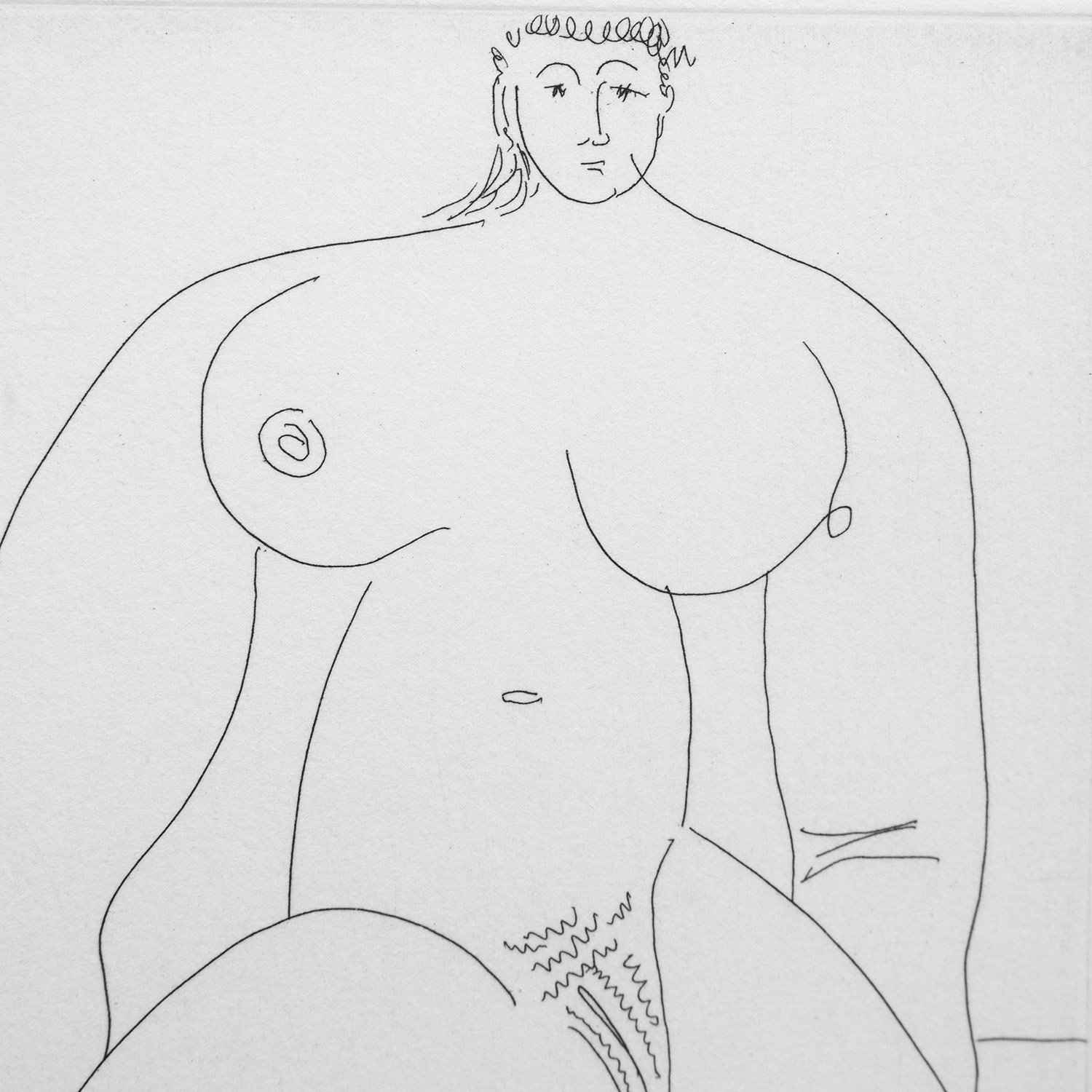 Pablo Picasso (1881-1973), Peintre agenouillé avec des spectateurs - 1966 - Detail D1