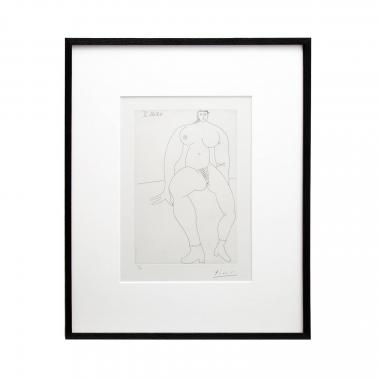 Pablo Picasso (1881-1973), Peintre agenouillé avec des spectateurs - 1966