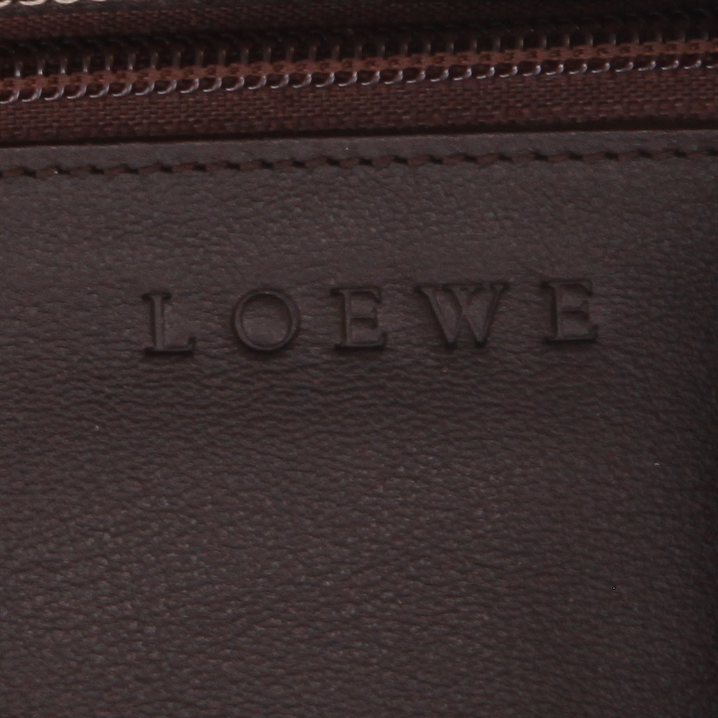 Borsa Loewe   in nubuck marrone e pelle marrone - Detail D2
