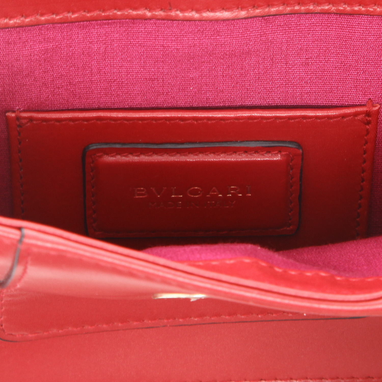 Bolso bandolera Bulgari  Forever en cuero rojo - Detail D2