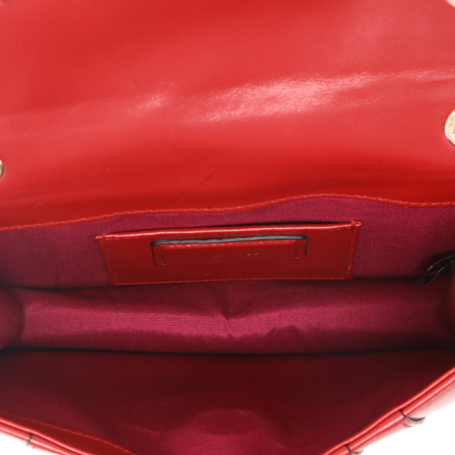 Sac bandoulière Bulgari  Forever en cuir rouge - Detail D3