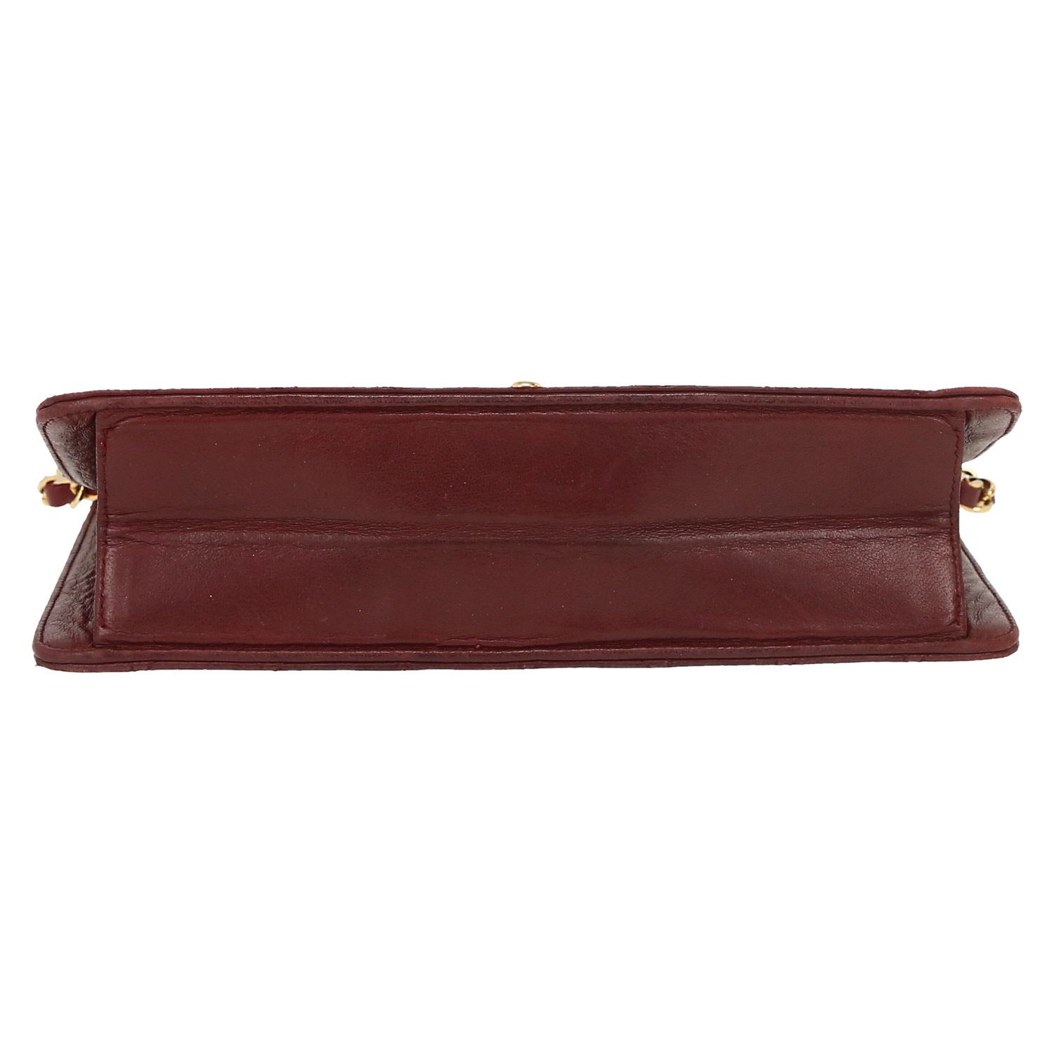 Chanel  Vintage handbag  in burgundy leather - Detail D1