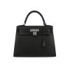 Bolso de mano Hermès  Kelly 28 cm en cuero epsom negro - 360 thumbnail