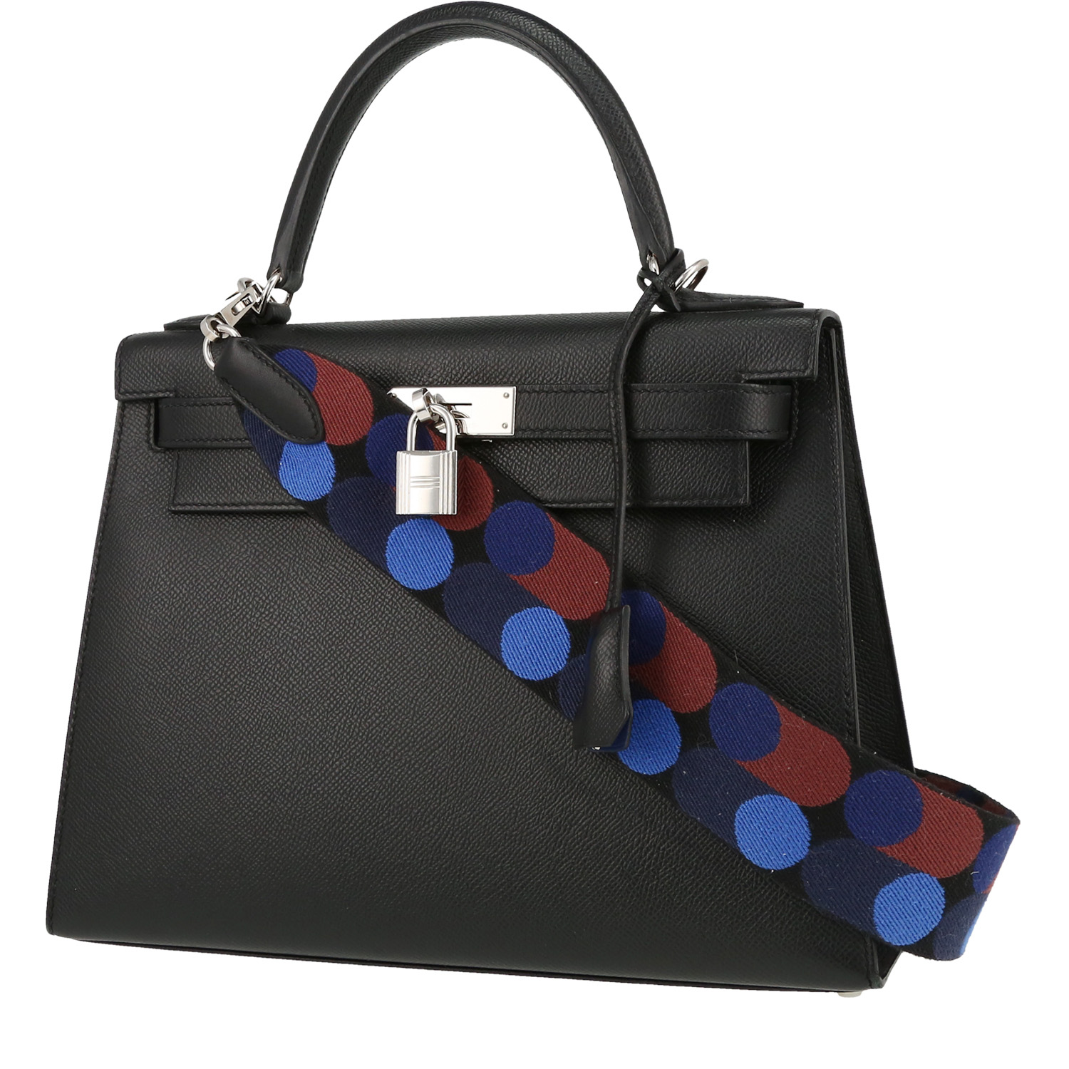 Sac à main Hermès  Kelly 28 cm en cuir epsom noir - Detail D5