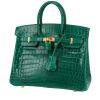 Bolso de mano Hermès  Birkin 25 cm en cocodrilo niloticus Vert Emeraude - 00pp thumbnail