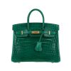 Bolso de mano Hermès  Birkin 25 cm en cocodrilo niloticus Vert Emeraude - 360 thumbnail