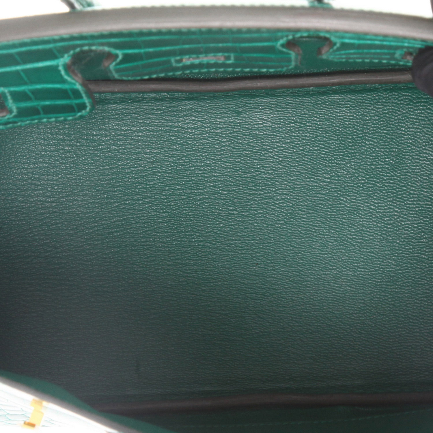 Borsa Hermès  Birkin 25 cm in coccodrillo niloticus Vert Emeraude - Detail D3