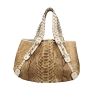 Gucci  Gucci Vintage shopping bag  in beige python  and white leather - 360 thumbnail