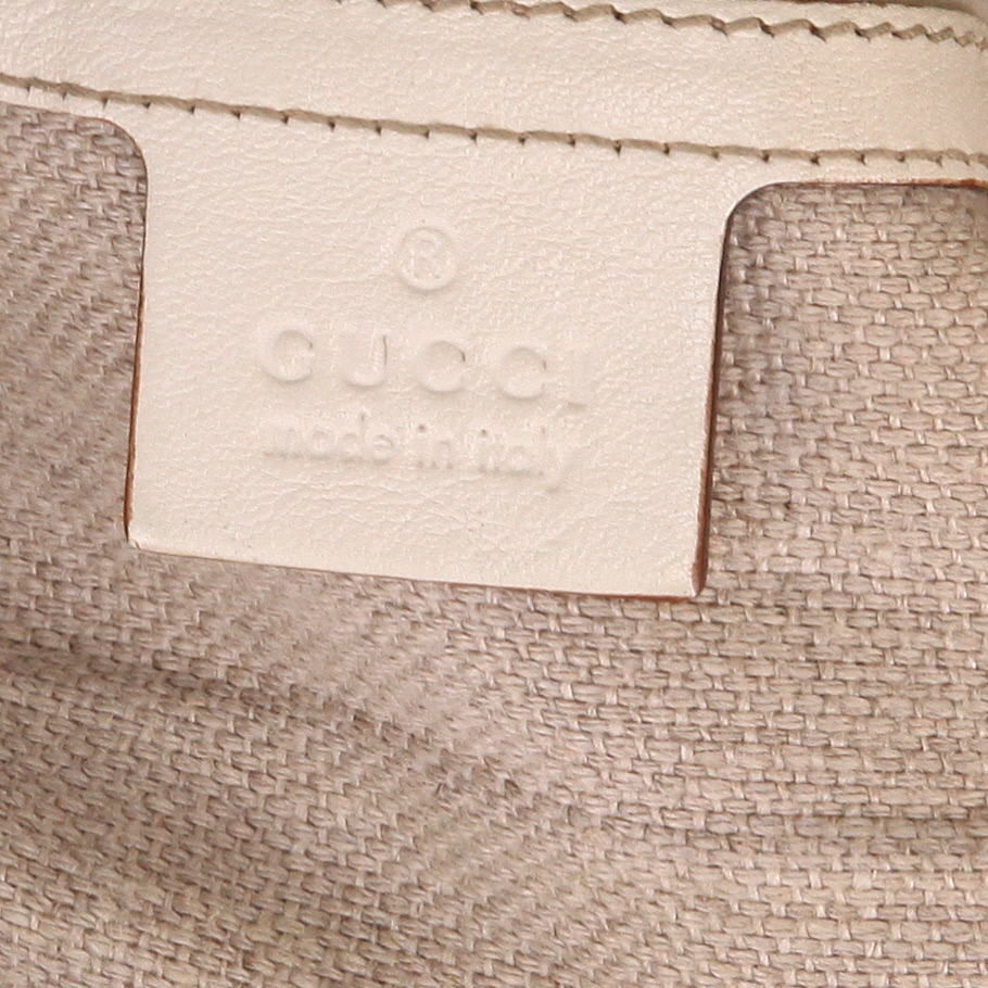 Bolso Cabás Gucci  Gucci Vintage en piel de pitón beige y cuero blanco - Detail D2