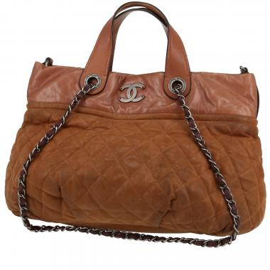 Shopping bag Chanel   in pelle trapuntata marrone