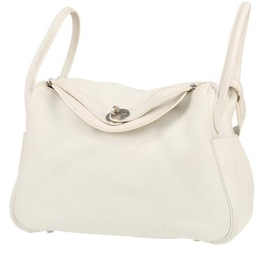 Bolso de mano Hermès  Lindy 30 cm en cuero togo blanco