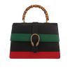 Gucci  Dionysus Bamboo shoulder bag  in black, green and red leather - 360 thumbnail