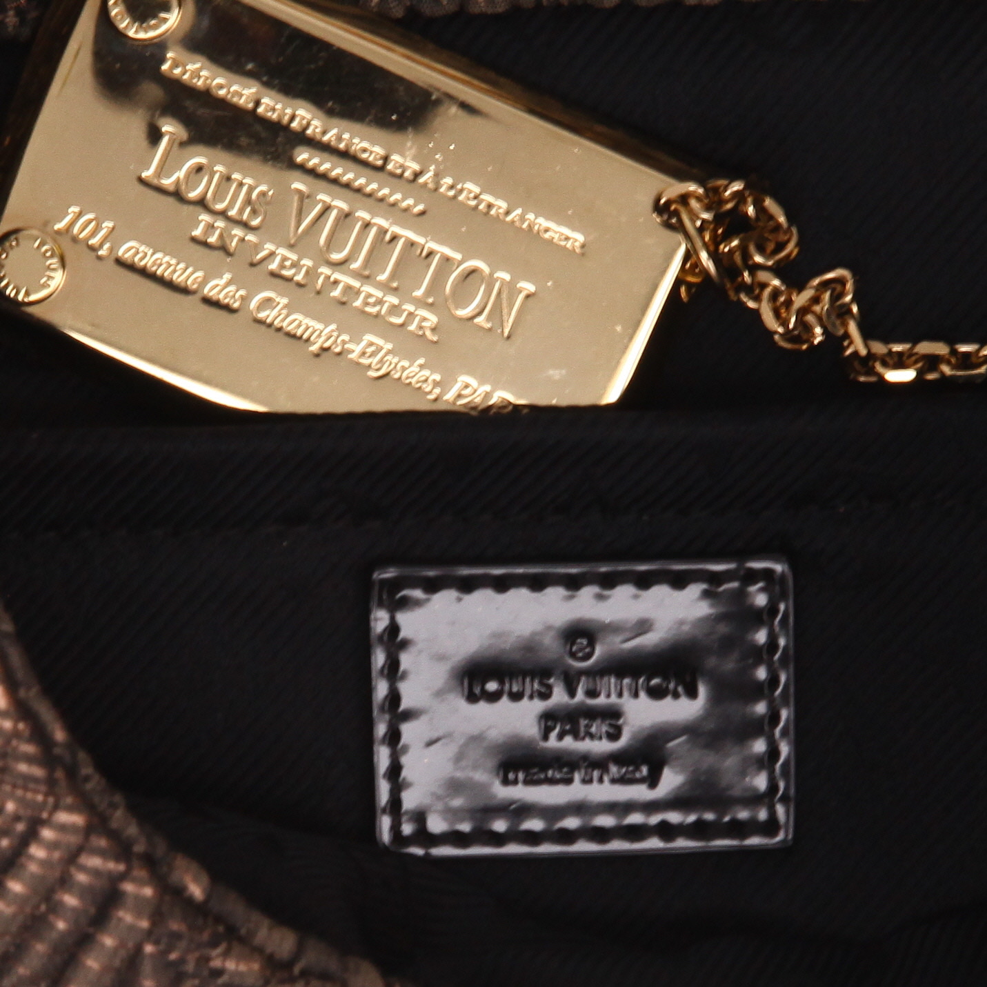 Pochette Louis Vuitton  Altair in pelle monogram bronzo - Detail D2