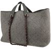 Chanel   shopping bag  in grey felt  and grey leather - 00pp thumbnail