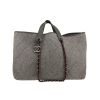 Chanel   shopping bag  in grey felt  and grey leather - 360 thumbnail