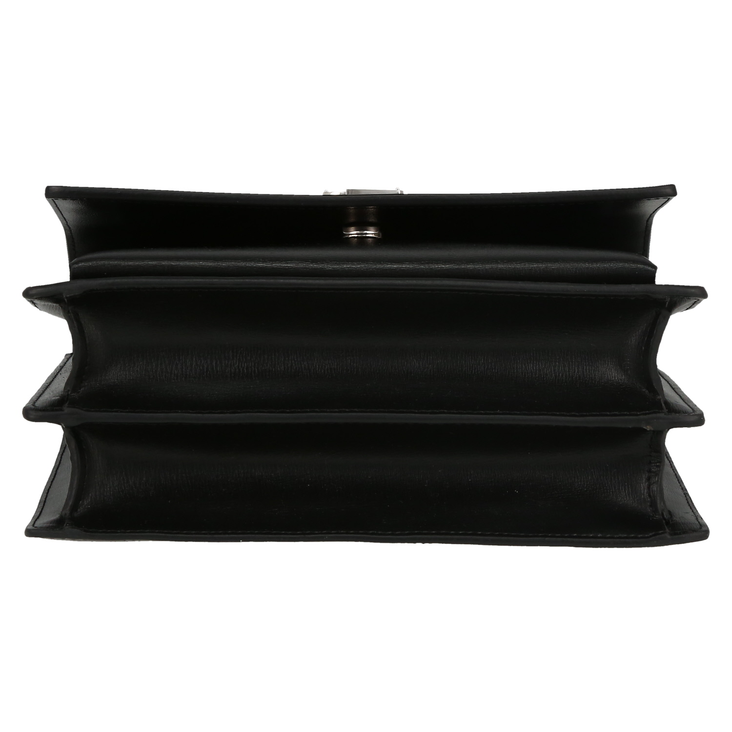 Bolso bandolera Saint Laurent  Sunset modelo mediano  en cuero negro - Detail D1