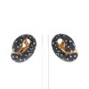 Paire de boucles d'oreilles De Grisogono Contrario en or rose, diamants et diamants noir - 360 thumbnail