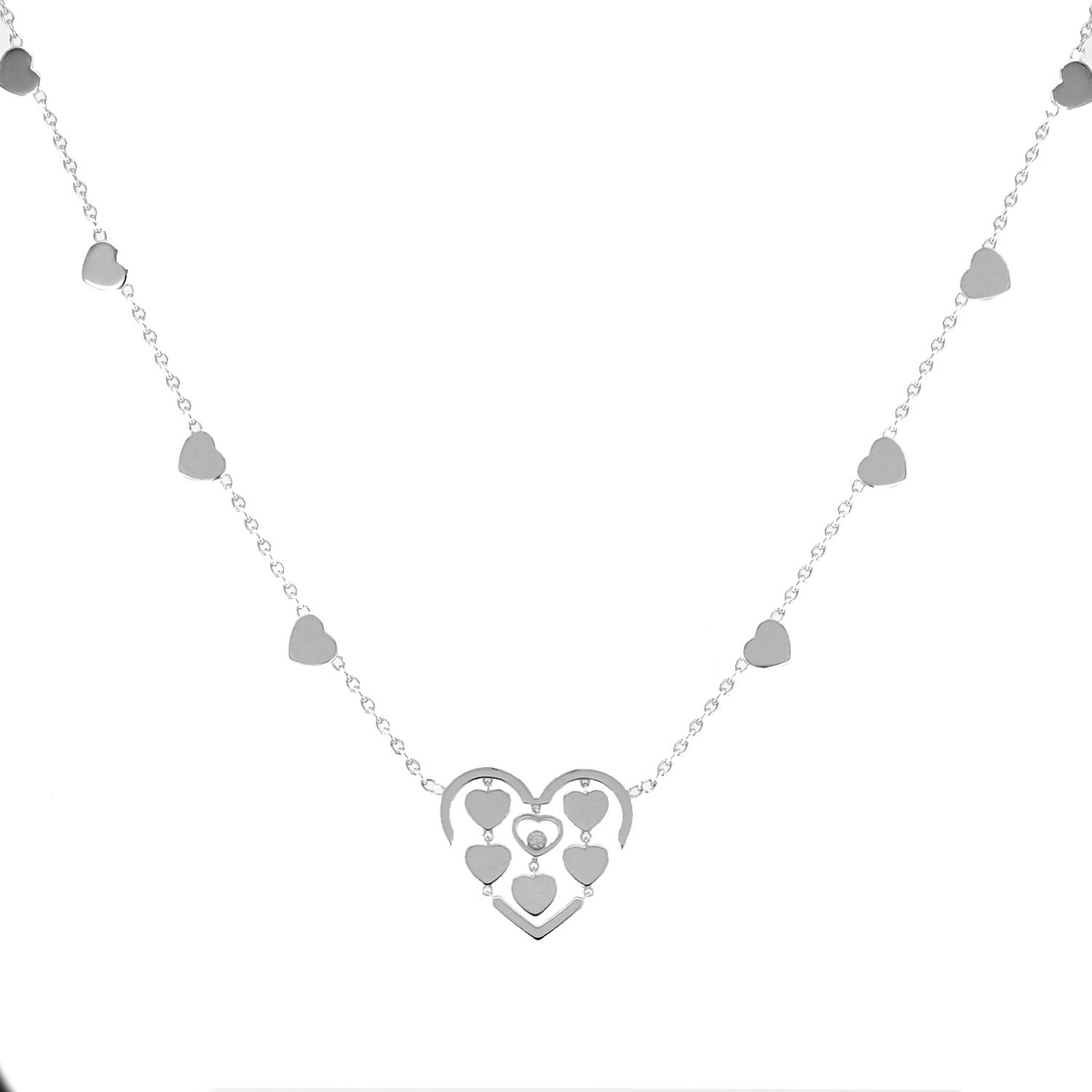 Chopard Happy Diamonds necklace in white gold and diamond