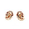 De Grisogono Contrario earrings in rose gold, diamonds and garnets - 360 thumbnail