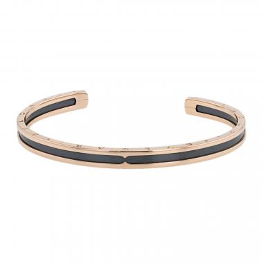 Brazalete Bulgari B.Zero1 de oro rosa y acero