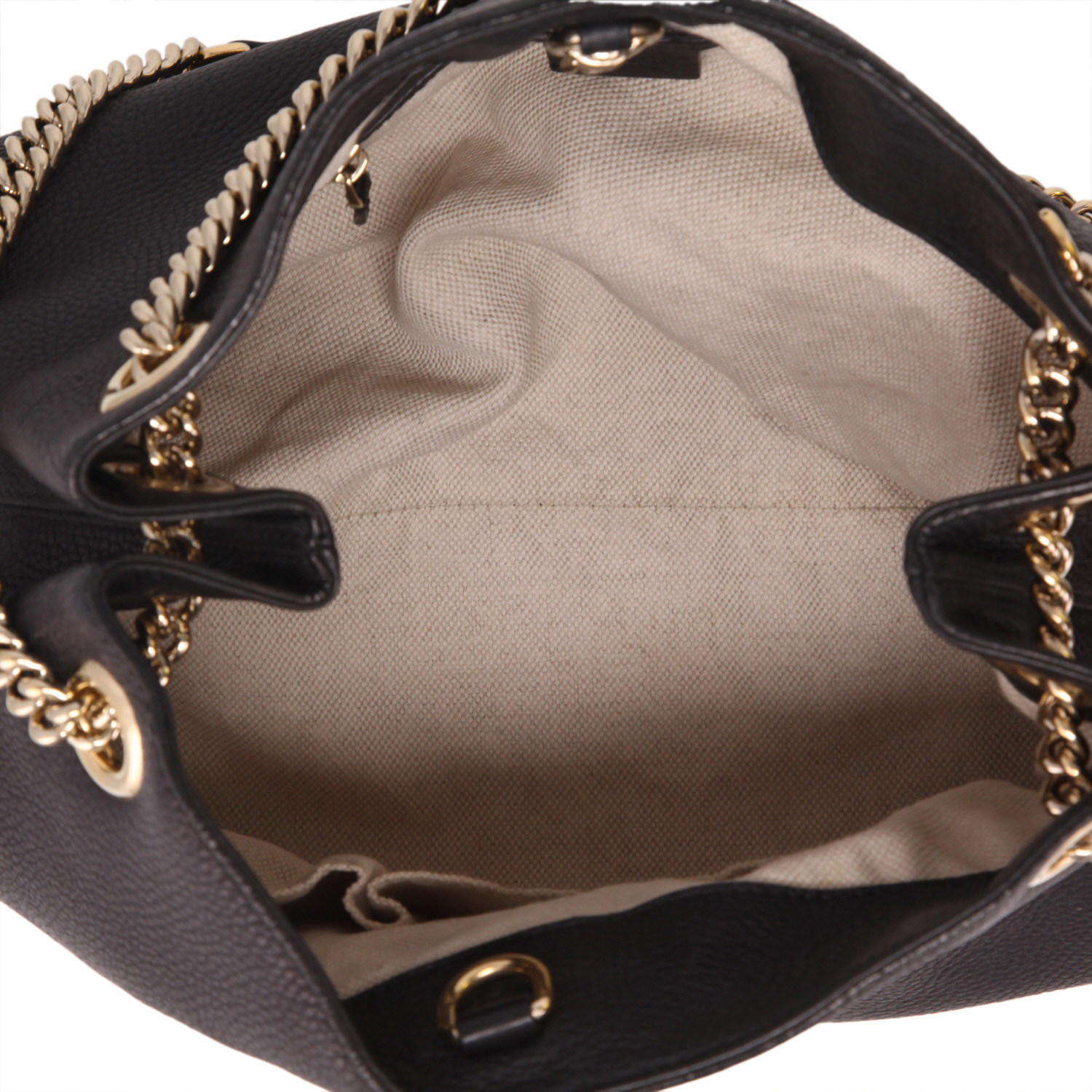 Shopping bag Gucci  Soho in pelle martellata nera - Detail D3