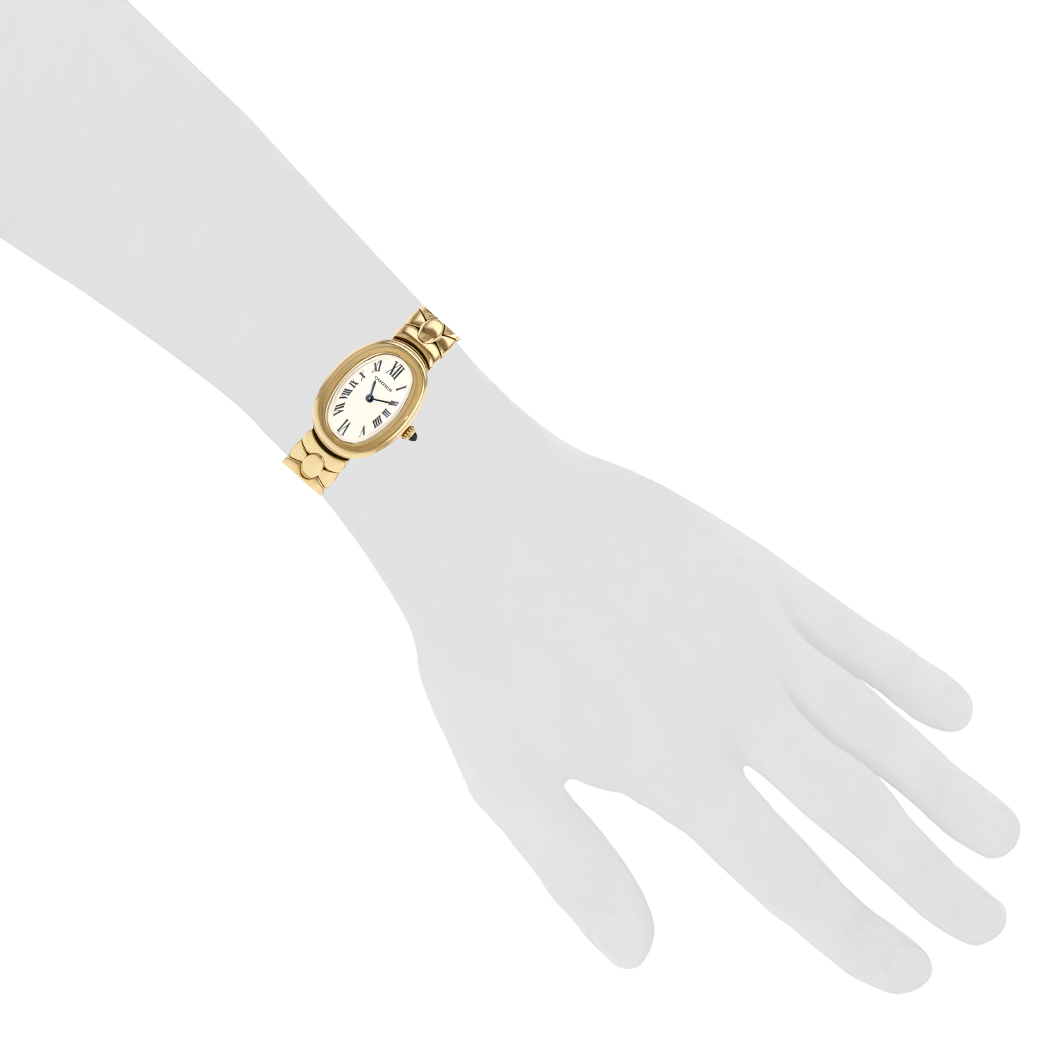 Montre Cartier Baignoire en or jaune Ref: Cartier - 3432  Vers 1990 - Detail D1