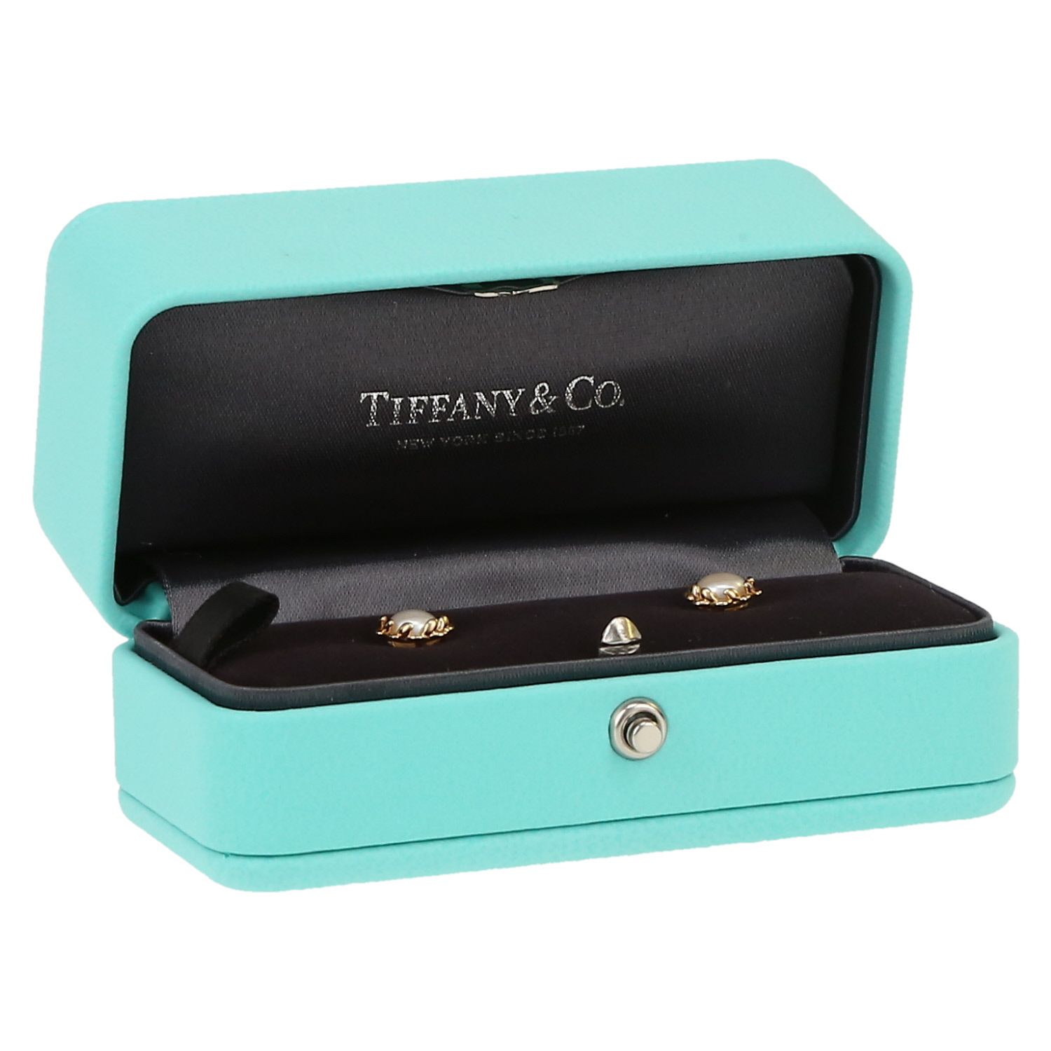 Tiffany 
Co Olive Leaf earrings in yellow gold and cultured pearlsand in cultured pearls - Detail D2