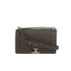 Chanel  Boy shoulder bag  in grey quilted grained leather - 360 thumbnail