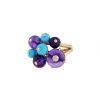 Cartier Délice de Goa medium model ring in yellow gold, diamond, amethyst and turquoise - 00pp thumbnail
