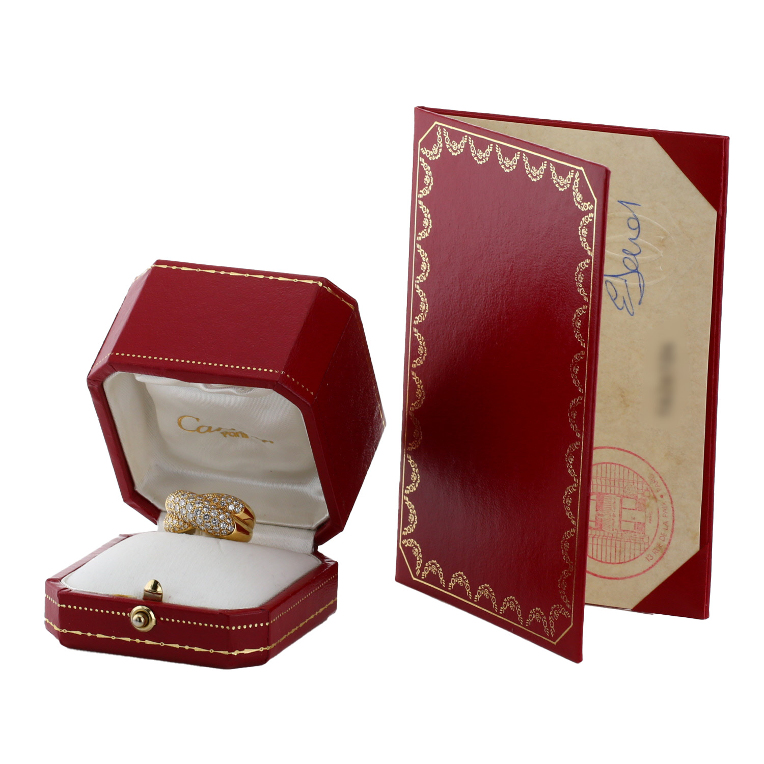 Anello Cartier Colisée in oro giallo e diamanti - Detail D2