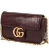 Gucci  GG Marmont mini  shoulder bag  in purple crocodile - 00pp thumbnail