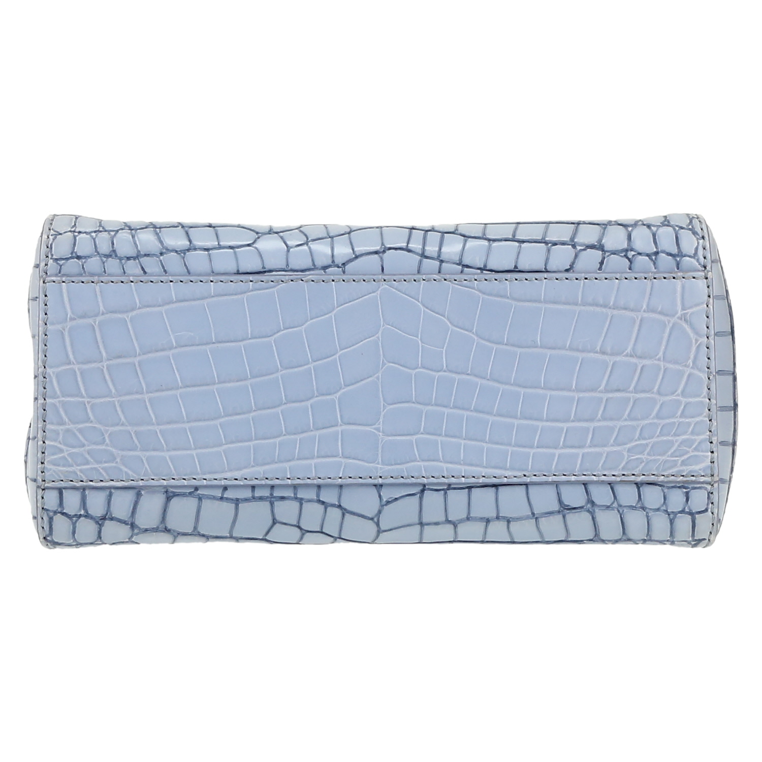 Borsa Fendi  Mini Peekaboo in alligatore blu - Detail D1