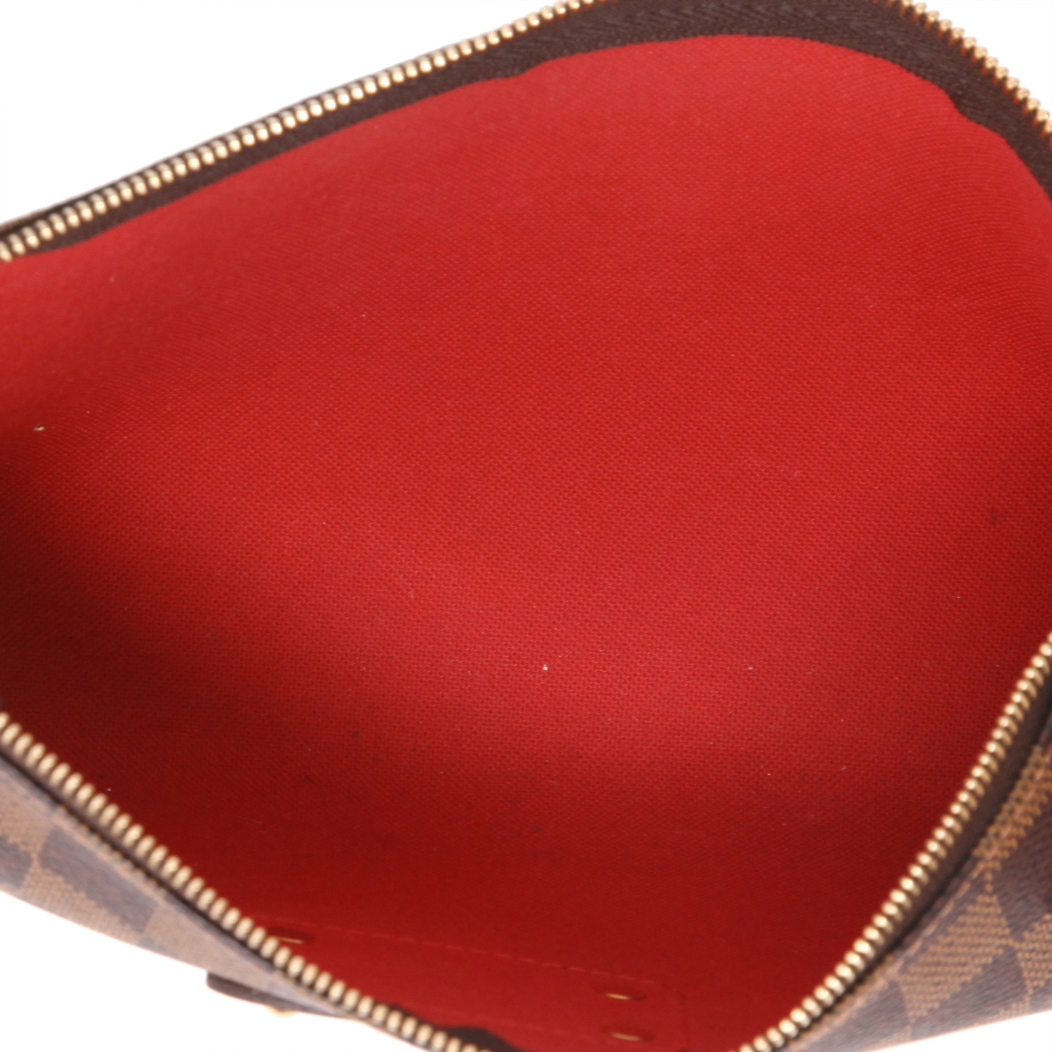 Louis Vuitton  Eva shoulder bag  in ebene damier canvas  and brown leather - Detail D3