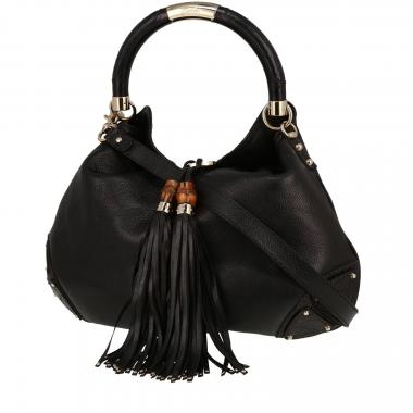 Borsa Gucci  Indy in pelle martellata marrone