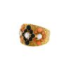 Bague bandeau Van Cleef & Arpels  en or jaune, corail, onyx et diamants - 00pp thumbnail