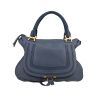 Chloé  Marcie handbag  in blue grained leather - 360 thumbnail