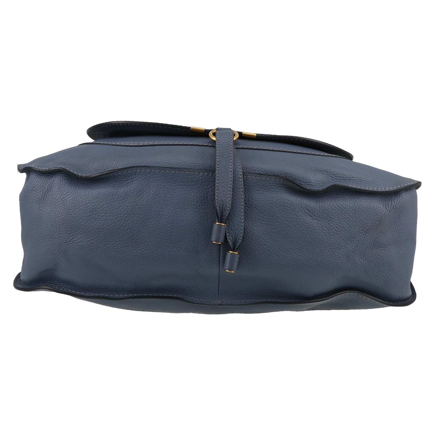 Chloé  Marcie handbag  in blue grained leather - Detail D1